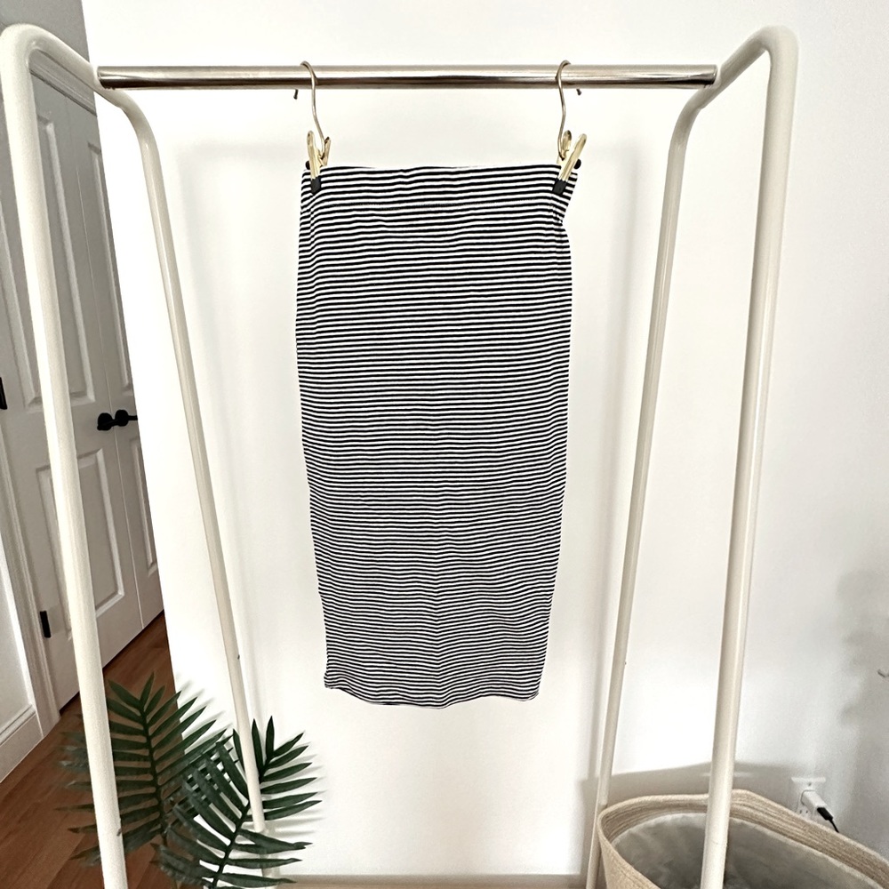 Atmosphere- blue and white stripe midi skirt SIZE 2